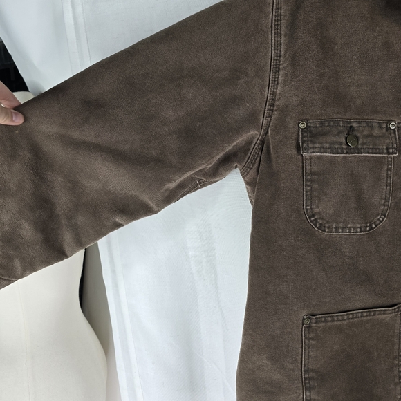Carhartt Vintage Mens Large C02CHT Brown Chestnut Blanked Lined Chore Jacket - Picture 2 of 11